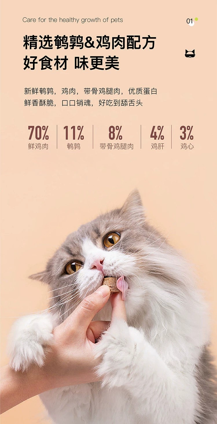 俏客萌全价生骨肉主食猫粮1.36kg鸡肉鸭肉鹌鹑生骨肉冻干 3