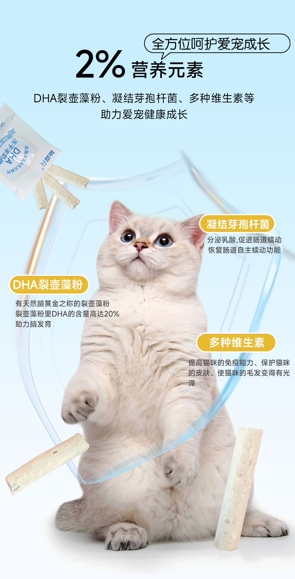 【仙森元】DHA冻干羊奶棒鸡肉增肥长胖营养补钙洁齿猫草鱼油猫狗零食 8